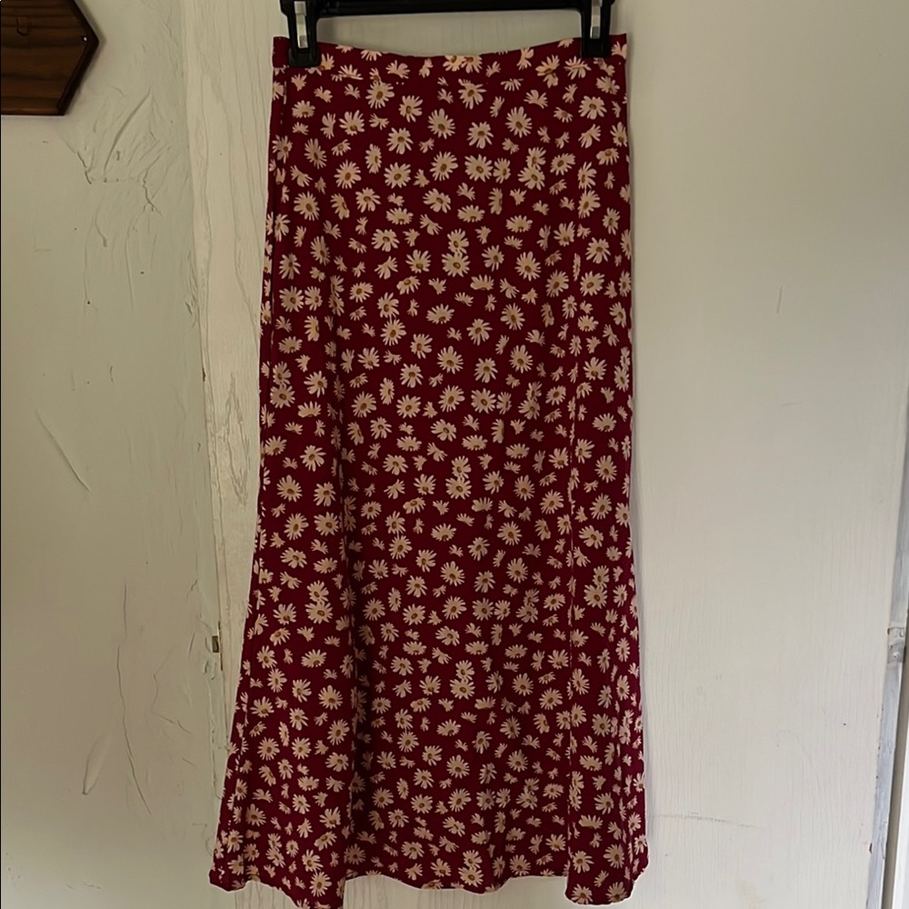 Floral Red Skirt